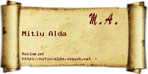 Mitiu Alda névjegykártya
